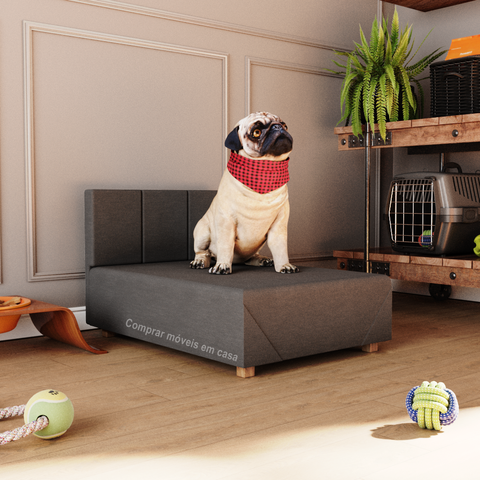 Cama Box Pet Cachorro Porte Menor 60 cm Agata Cor Cinza - Comprar Moveis em Casa