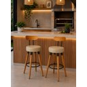 Ver imagem 3 de Kit Banqueta Alta Gourmet Balcão Cozinha Madeira Ergonomica Premium Bancada Industrial Resistente