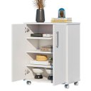 Ver imagem 6 de Armário Multiuso Compacto com Rodízios 2 Portas Branco