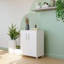 Ver imagem 2 de Armário Multiuso Compacto com Rodízios 2 Portas Branco