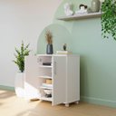 Ver imagem 3 de Armário Multiuso Compacto com Rodízios 2 Portas Branco