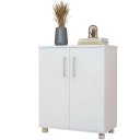 Ver imagem 5 de Armário Multiuso Compacto com Rodízios 2 Portas Branco