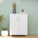 Ver imagem 1 de Armário Multiuso Compacto com Rodízios 2 Portas Branco