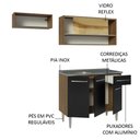 Ver imagem 5 de Armário de Cozinha Compacta 165cm com Pia Rustic/Preto Emilly Madesa 01