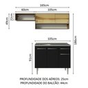 Ver imagem 4 de Armário de Cozinha Compacta 165cm com Pia Rustic/Preto Emilly Madesa 01