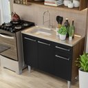 Ver imagem 7 de Armário de Cozinha Compacta 165cm com Pia Rustic/Preto Emilly Madesa 01