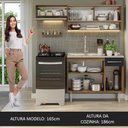 Ver imagem 6 de Armário de Cozinha Compacta 165cm com Pia Rustic/Preto Emilly Madesa 01