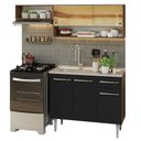Ver imagem 3 de Armário de Cozinha Compacta 165cm com Pia Rustic/Preto Emilly Madesa 01