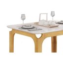 Ver imagem 7 de Mesa Multiuso Cozinha Marina C/ Tampo Madeirado C/ Vidro Curvo 120x80cm Freijo/off White - Dj Mó