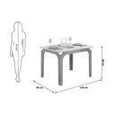 Ver imagem 2 de Mesa Multiuso Cozinha Marina C/ Tampo Madeirado C/ Vidro Curvo 120x80cm Freijo/off White - Dj Mó