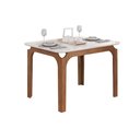 Ver imagem 1 de Mesa Multiuso Cozinha Marina C/ Tampo Madeirado C/ Vidro Curvo 120x80cm Freijo/off White - Dj Mó