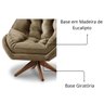 Poltrona Decorativa Estofada Base Giratória Califórnia Cor:cappucino - 3