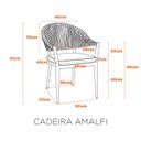 Ver imagem 2 de Cadeira Empilhável para Área Externa com Assento Estofado Amalfi Fratini