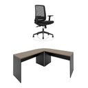 Ver imagem 2 de Mesa de Escritório em L 120x60cm com Conexão + Cadeira de Escritório Netflex Ergonômica Reclinável