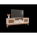 Ver imagem 6 de Rack Jade 1,60m C/ 2 Portas Gaveteiro e Nicho Central Off White/noce