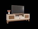 Ver imagem 6 de Rack Jade 1,60m C/ 2 Portas Gaveteiro e Nicho Central Off White/noce