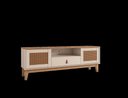 Ver imagem 3 de Rack Jade 1,60m C/ 2 Portas Gaveteiro e Nicho Central Off White/noce