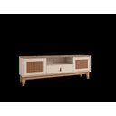 Ver imagem 3 de Rack Jade 1,60m C/ 2 Portas Gaveteiro e Nicho Central Off White/noce