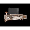 Ver imagem 5 de Rack Jade 1,60m C/ 2 Portas Gaveteiro e Nicho Central Off White/noce