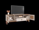 Ver imagem 5 de Rack Jade 1,60m C/ 2 Portas Gaveteiro e Nicho Central Off White/noce