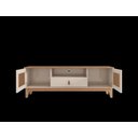 Ver imagem 2 de Rack Jade 1,60m C/ 2 Portas Gaveteiro e Nicho Central Off White/noce