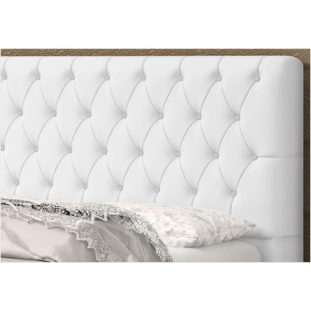 Cabeceira King 195cm para Cama Box Lady Napa - Malta Decor:branco Botão