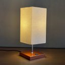 Ver imagem 2 de Kit 2 Abajur Luminaria de Mesa Quadrado com Interruptor Ref 49 Decoração Casa Sala Quarto Escritório
