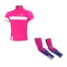 Kit Camisa Ciclismo Feminina Rosa + Manguito bike ERT - M - 1
