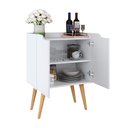 Ver imagem 5 de Aparador Buffet 2 Portas Com Prateleira Retrô Veneza - Branco Acetinado - Lojas RPM