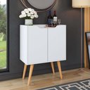 Ver imagem 2 de Aparador Buffet 2 Portas Com Prateleira Retrô Veneza - Branco Acetinado - Lojas RPM