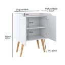 Ver imagem 7 de Aparador Buffet 2 Portas Com Prateleira Retrô Veneza - Branco Acetinado - Lojas RPM