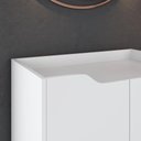 Ver imagem 3 de Aparador Buffet 2 Portas Com Prateleira Retrô Veneza - Branco Acetinado - Lojas RPM