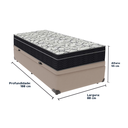 Ver imagem 3 de Cama Box Baú e Colchão Airtech 150 Espuma D45 Solteiro Ortobom: Bege
