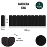 Cabeceira King Modulada Arredondada Cama Box Suede Preto - 6