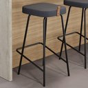 Ver imagem 2 de Banqueta Alta Cozinha e Área Gourmet Vik Estofada Linho Grafite - Desk Design
