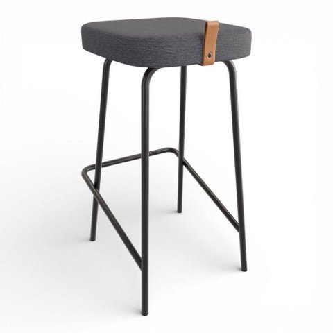 Banqueta Alta Cozinha e Área Gourmet Vik Estofada Linho Grafite - Desk Design