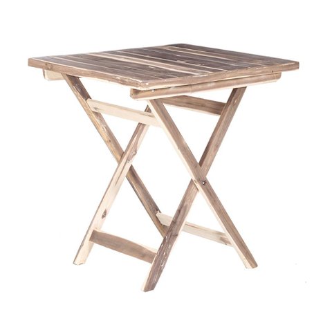 Mesa Dobrável 70x70 100% Madeira Maciça Ypê Ideal para Áreas Externas e Ambientes Abertos Natural