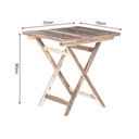 Ver imagem 2 de Mesa Dobrável 70x70 100% Madeira Maciça Ypê Ideal para Áreas Externas e Ambientes Abertos Natural