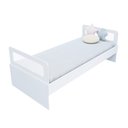Ver imagem 2 de Cama Solteiro Mdf Branco com Cabeceira Telinha Anatômica Mobilistore