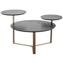 Ver imagem 3 de Mesa de Centro para Sala de Estar 3 em 1 Pés Metálicos Dari A03 Nero Dourado - Lyam Decor