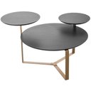 Ver imagem 1 de Mesa de Centro para Sala de Estar 3 em 1 Pés Metálicos Dari A03 Nero Dourado - Lyam Decor