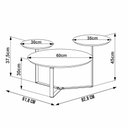 Ver imagem 5 de Mesa de Centro para Sala de Estar 3 em 1 Pés Metálicos Dari A03 Nero Dourado - Lyam Decor