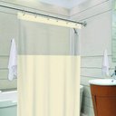 Ver imagem 2 de Cortina para Box de Banheiro com Gancho e Visor Bege PVC Anti Mofo Vida Pratika