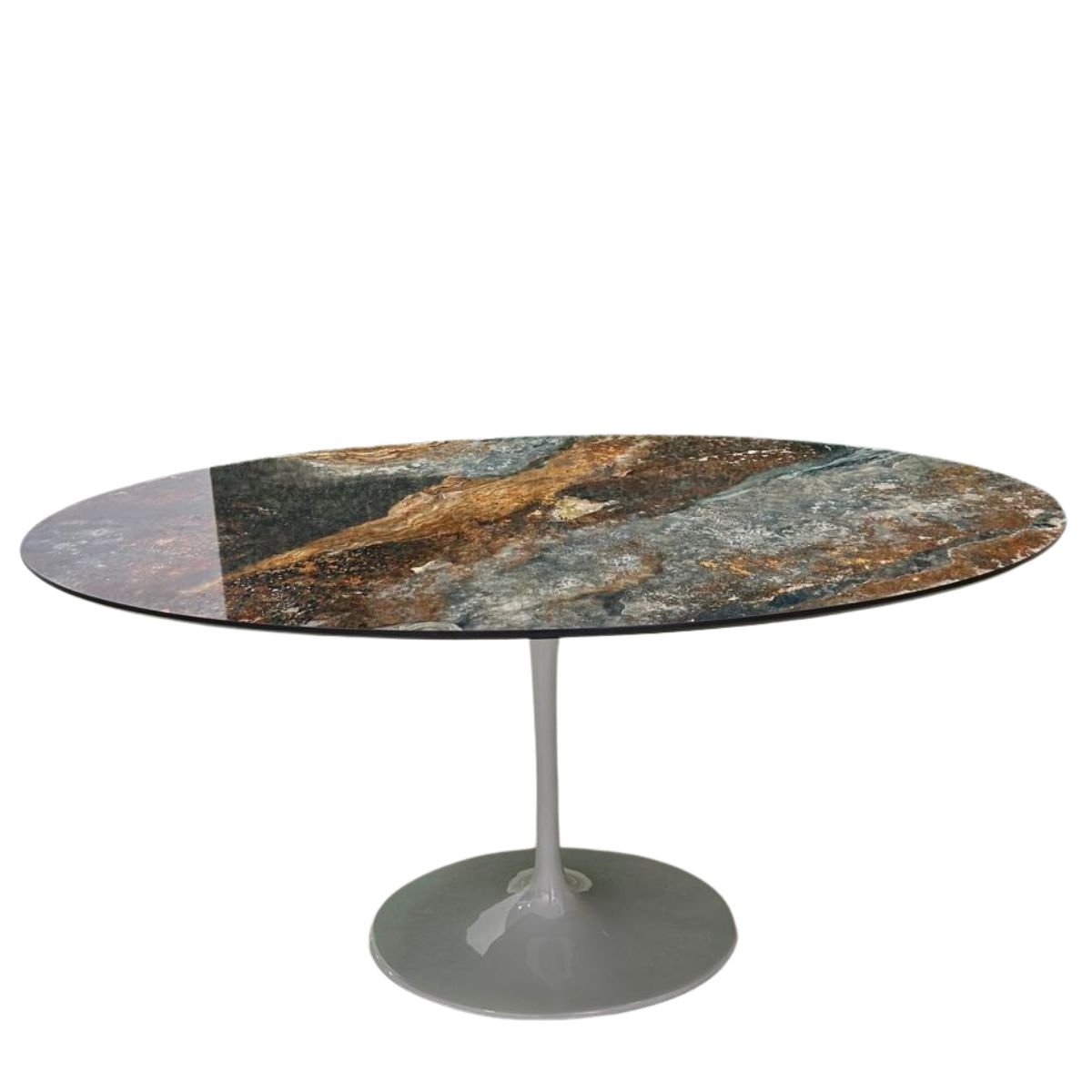 Mesa de Jantar Saarinen Oval 244x137 Cm Calacata Marmorizada Estelar - 3