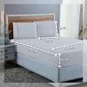 Ver imagem 6 de Jogo de Lençol Casal 300 Fios Ponto Palito 100% Algodão 3 Peças:branco