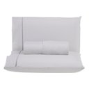 Ver imagem 1 de Jogo de Lençol Casal 300 Fios Ponto Palito 100% Algodão 3 Peças:branco