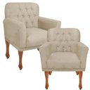 Ver imagem 1 de Kit 2 Poltronas Athena Decorativa Sala Recepção Bege