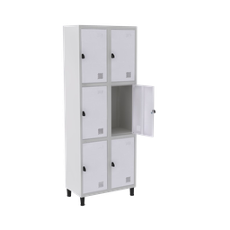 Roupeiro De Aço Guarda-volume Locker 6 Portas Montável Branco - 1