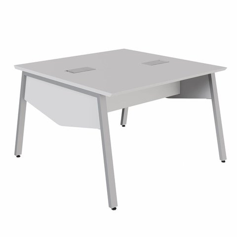 Plataforma de Trabalho para 2 Pessoas com Caixa de Tomadas 120cm Industrial Executive Cinza