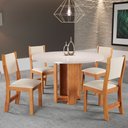 Ver imagem 1 de Mesa de Jantar 4 Lugares Bebel Mel/Blonde/Nude 27066 - Viero Móveis